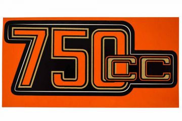 Battery Cover Decal 750cc, Red/Gold